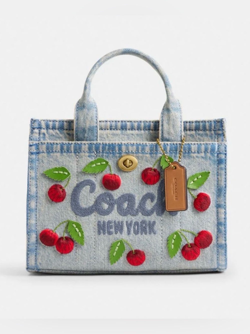 S Cargo Tote Bag 20 With Cherry Embroidery - NWOT